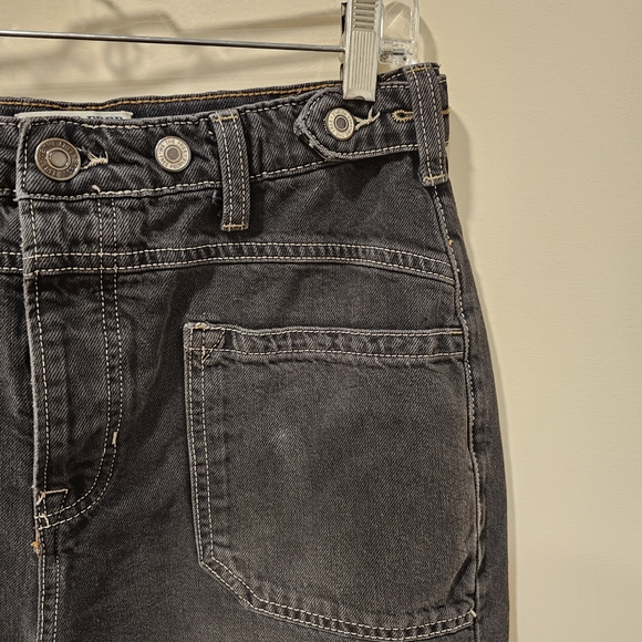 Free People Palmer Cuffed Wide Leg Jeans In Chalkboard Size 30 - Picture 3 of 5